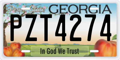 GA license plate PZT4274