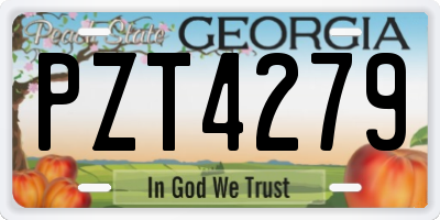 GA license plate PZT4279