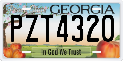 GA license plate PZT4320