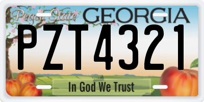 GA license plate PZT4321