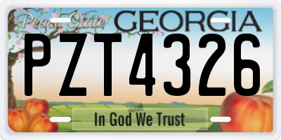 GA license plate PZT4326