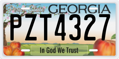 GA license plate PZT4327