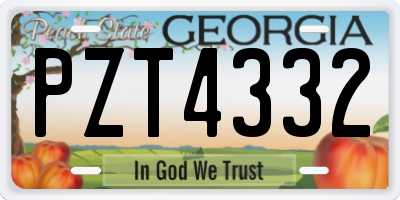 GA license plate PZT4332