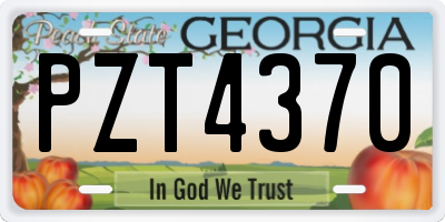 GA license plate PZT4370
