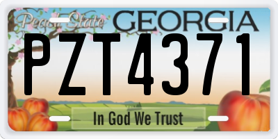 GA license plate PZT4371
