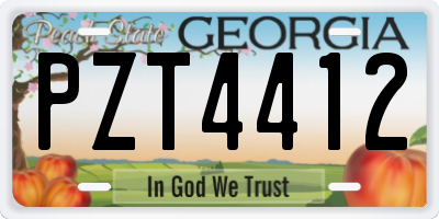 GA license plate PZT4412
