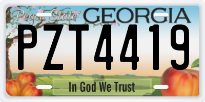 GA license plate PZT4419