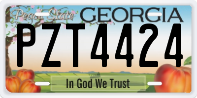 GA license plate PZT4424