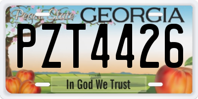 GA license plate PZT4426