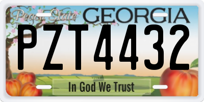 GA license plate PZT4432