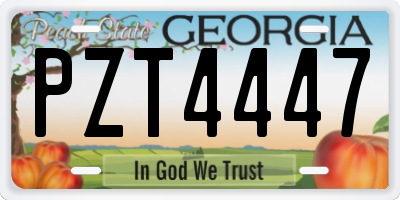 GA license plate PZT4447