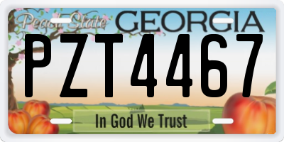 GA license plate PZT4467