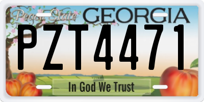 GA license plate PZT4471