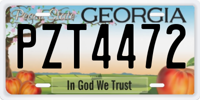 GA license plate PZT4472