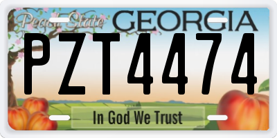GA license plate PZT4474