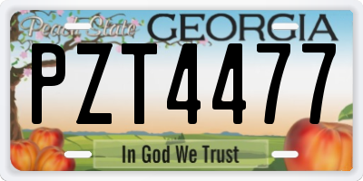GA license plate PZT4477