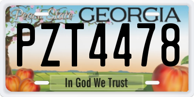 GA license plate PZT4478