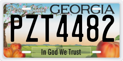 GA license plate PZT4482