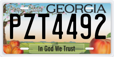 GA license plate PZT4492