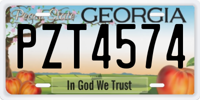 GA license plate PZT4574
