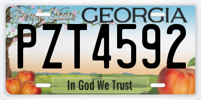 GA license plate PZT4592