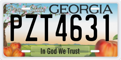GA license plate PZT4631