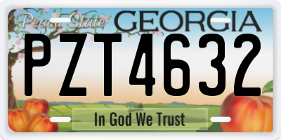 GA license plate PZT4632