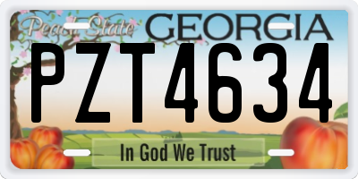 GA license plate PZT4634
