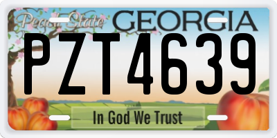 GA license plate PZT4639