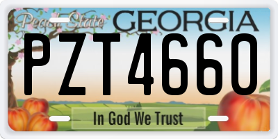 GA license plate PZT4660
