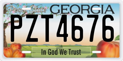 GA license plate PZT4676