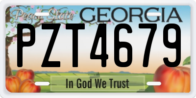 GA license plate PZT4679