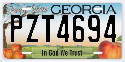 GA license plate PZT4694