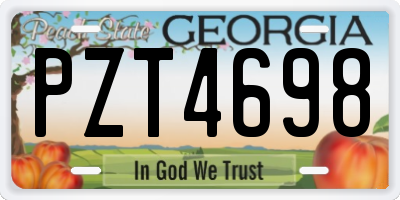 GA license plate PZT4698
