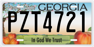 GA license plate PZT4721