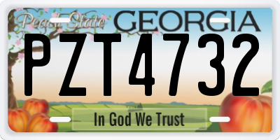 GA license plate PZT4732