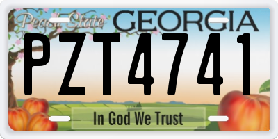 GA license plate PZT4741