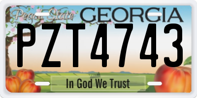 GA license plate PZT4743