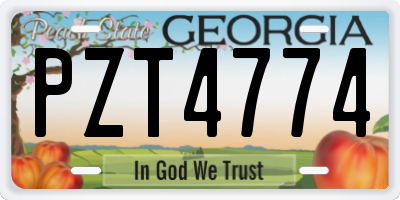GA license plate PZT4774