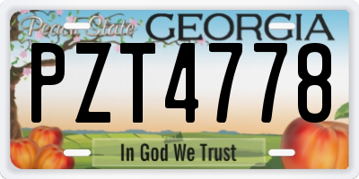 GA license plate PZT4778