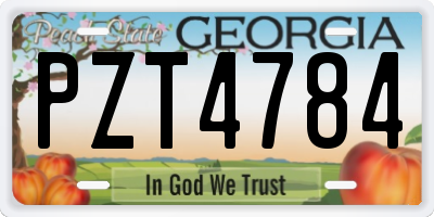 GA license plate PZT4784
