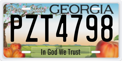 GA license plate PZT4798