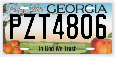GA license plate PZT4806