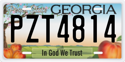 GA license plate PZT4814