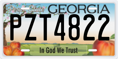 GA license plate PZT4822
