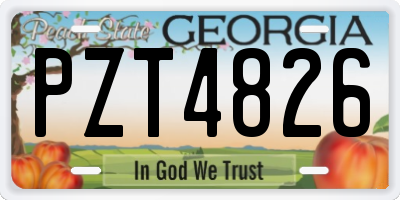 GA license plate PZT4826