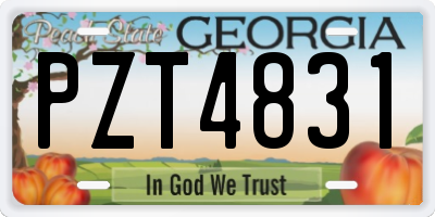 GA license plate PZT4831