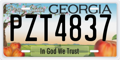 GA license plate PZT4837