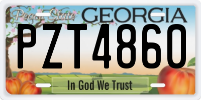 GA license plate PZT4860