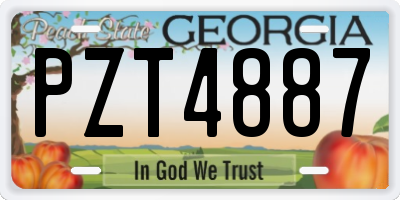 GA license plate PZT4887